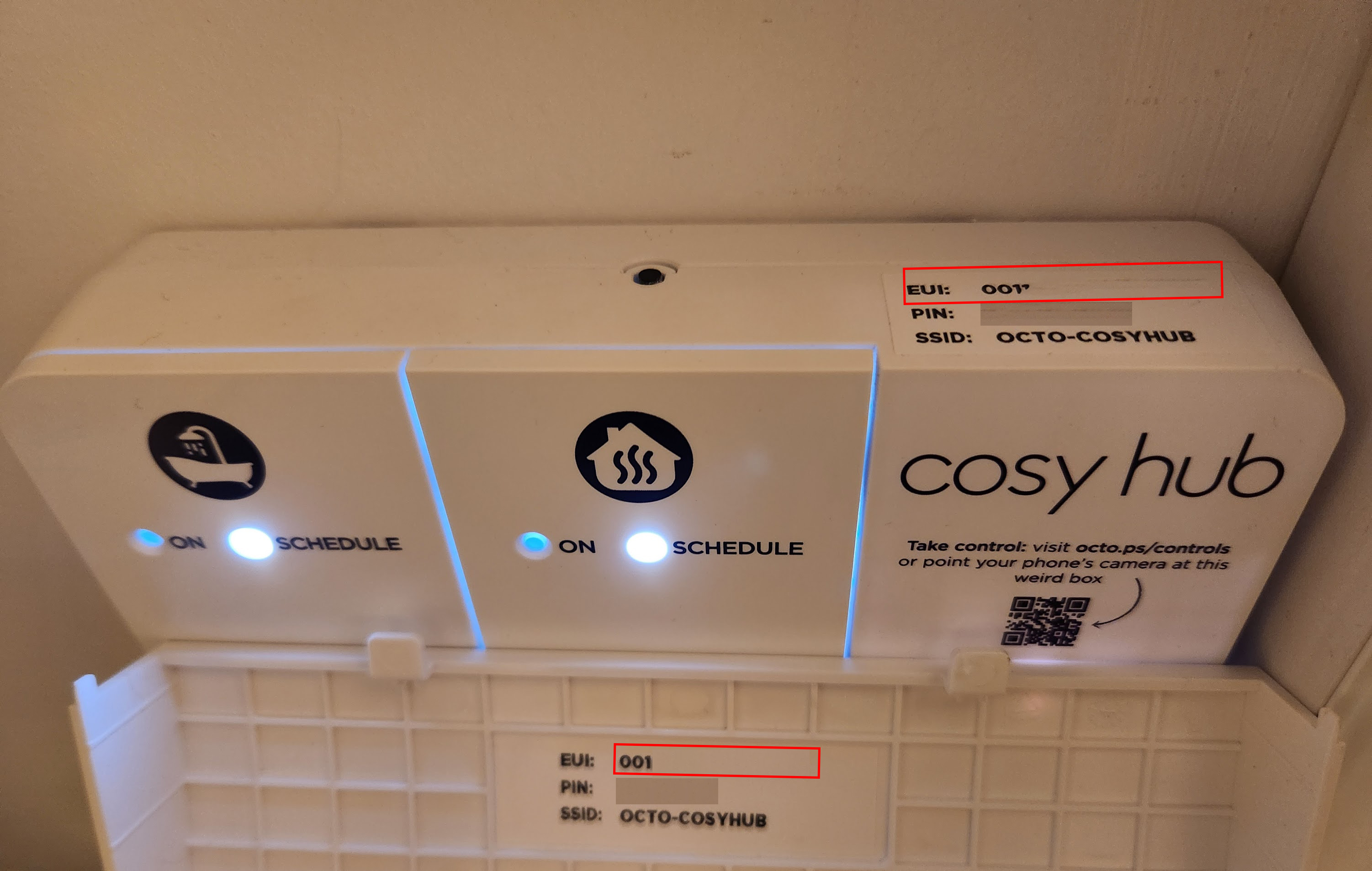 EUID location on the Cosy Hub label